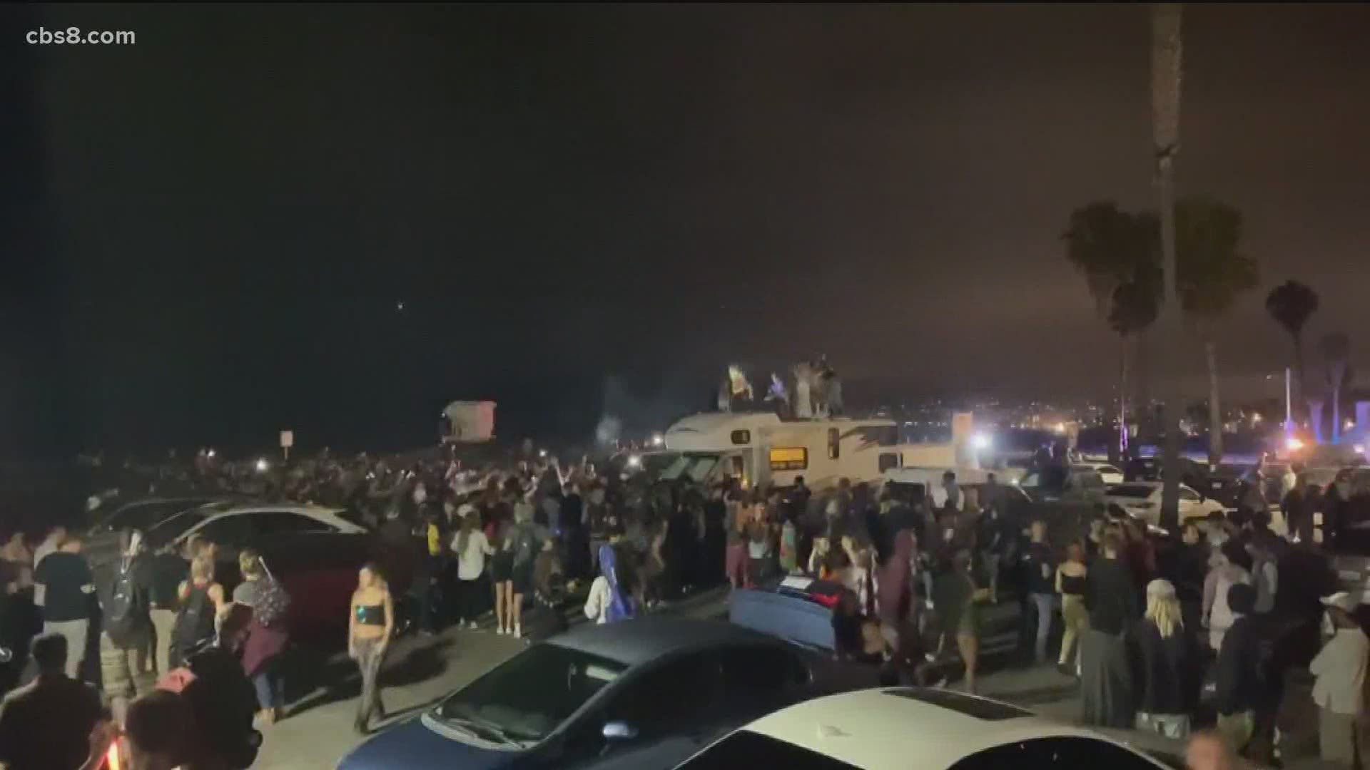 San Diego police break up crowds after complaints over large weekly gatherings in Ocean Beach