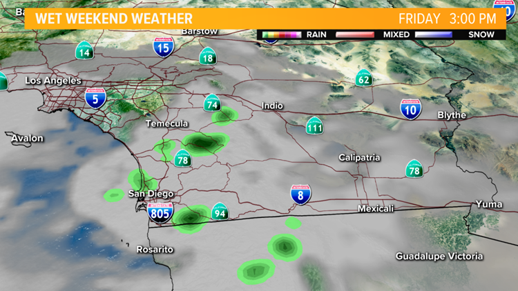 Storm to drop light rain in San Diego County throughout weekend | cbs8.com