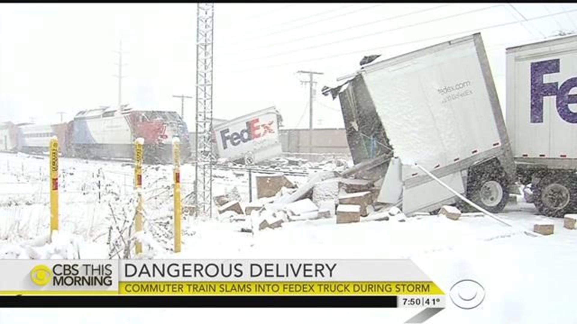 Caught on Video Utah train slams into FedEx truck