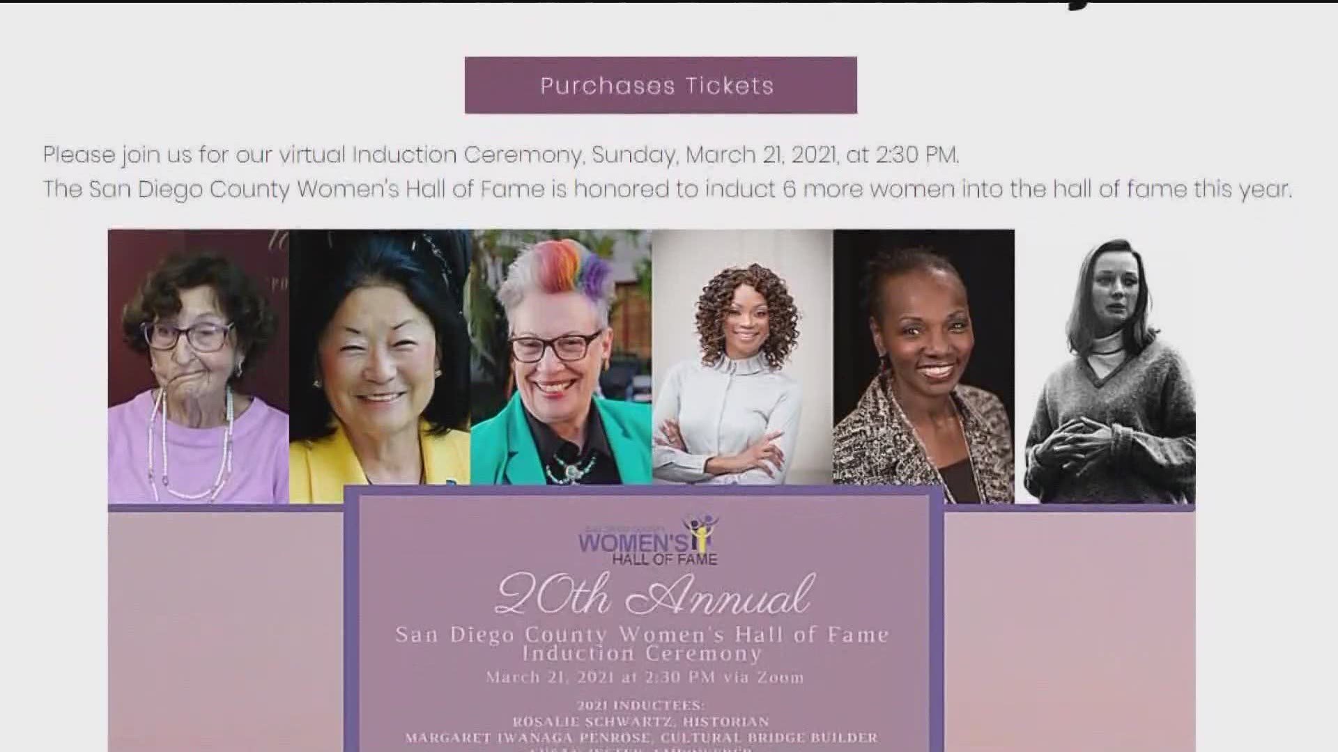 San Diego Women's Hall of Fame honors new inductees with virtual ceremony
