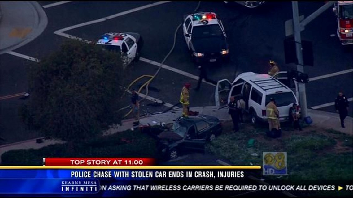 Police Chase With Stolen Car Ends In Crash, Injuries | Cbs8.com