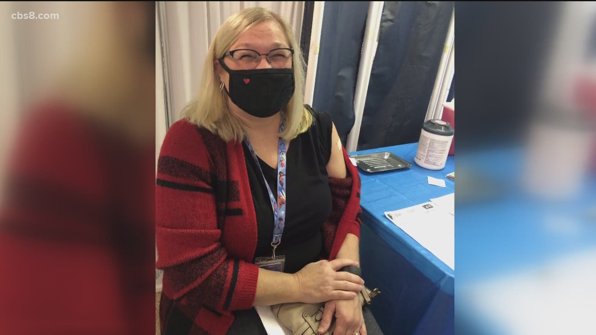 One teacher received the vaccine and said she hopes it will help in-person learning resume.