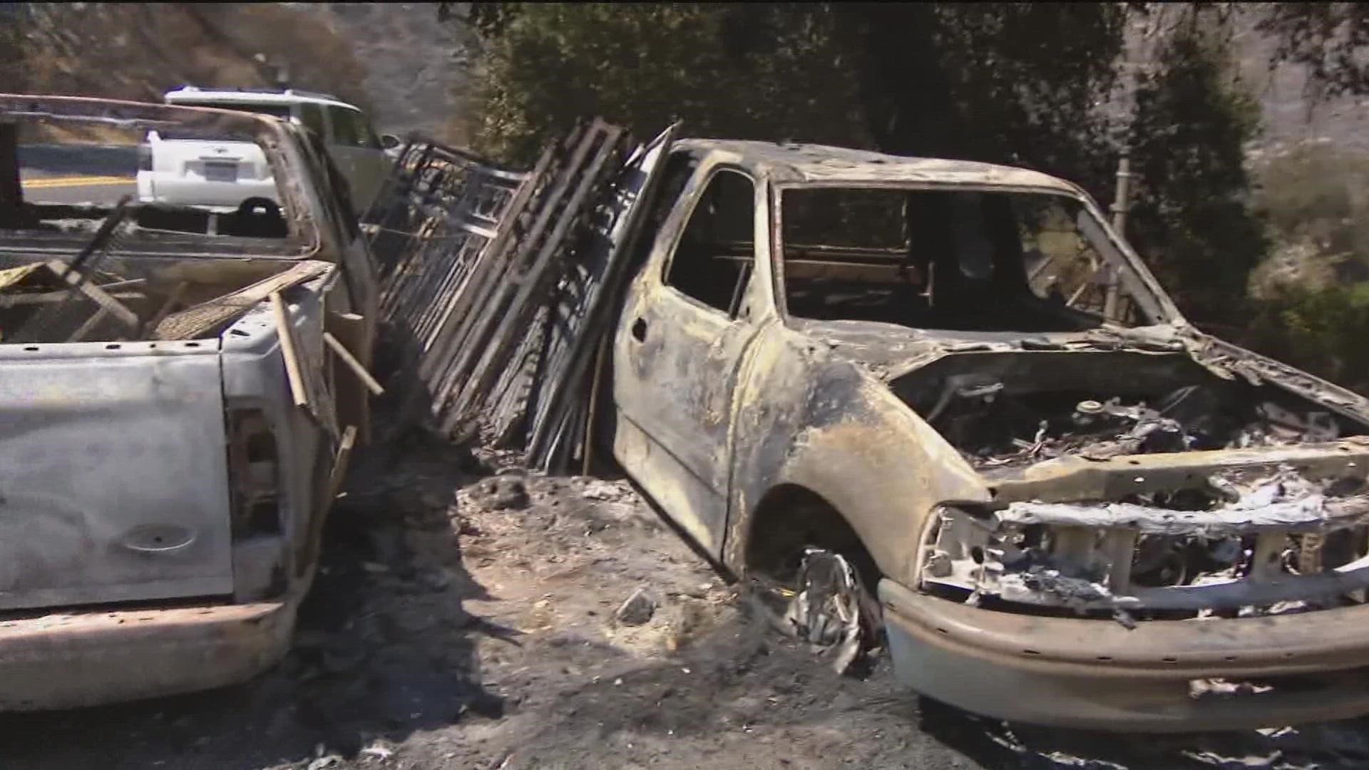 The fire in southern San Diego County has burned 4,438 acres, destroyed multiple structures, and over 400 residential units are affected by evacuations.