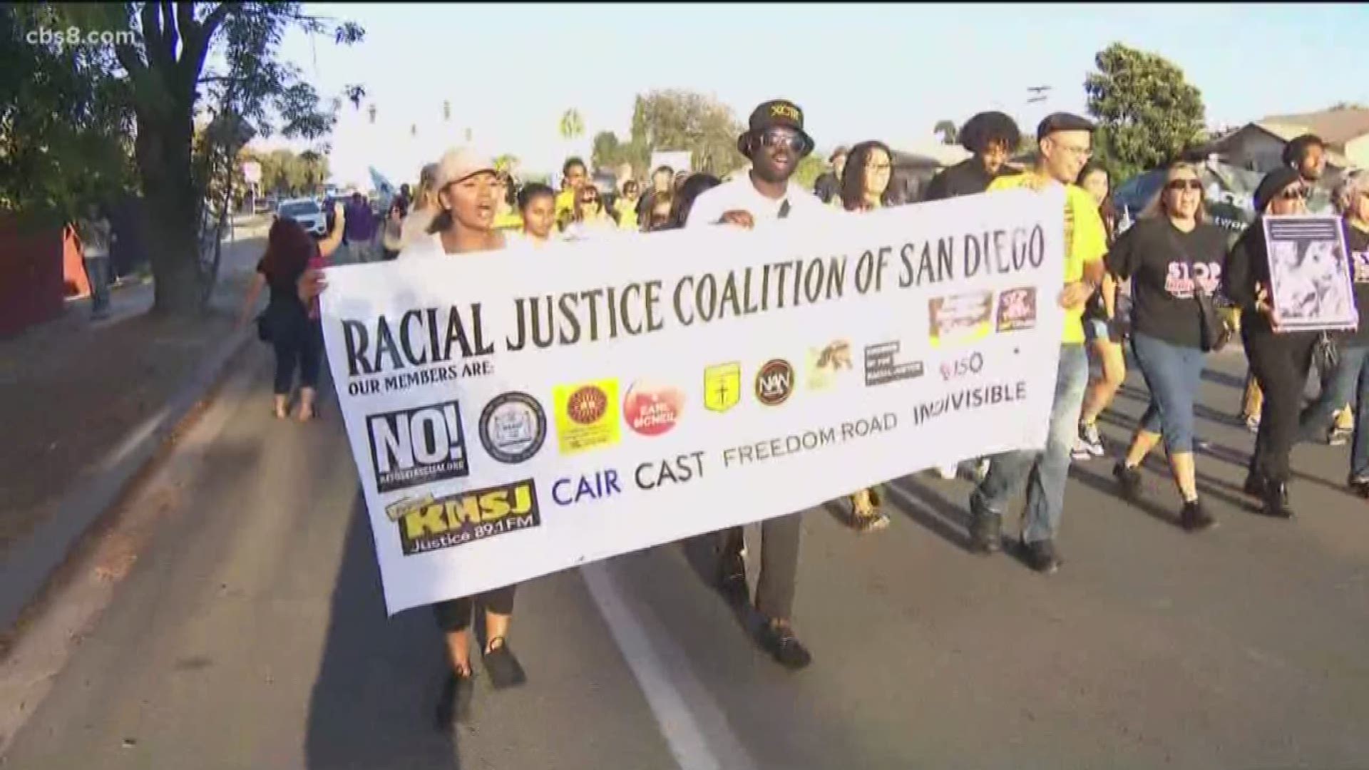 The event organized by the Racial Justice Coalition of San Diego was held “in honor of folks that have lost their lives to police brutality,” according to organizers
