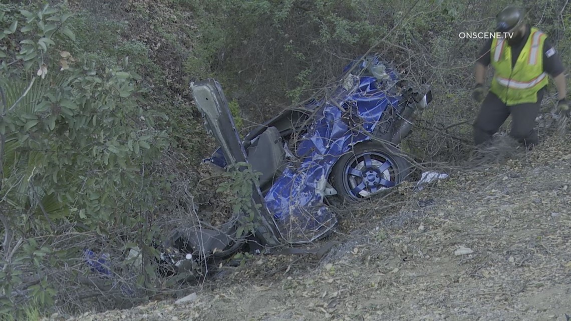 Man, woman die when car goes down embankment in Fallbrook