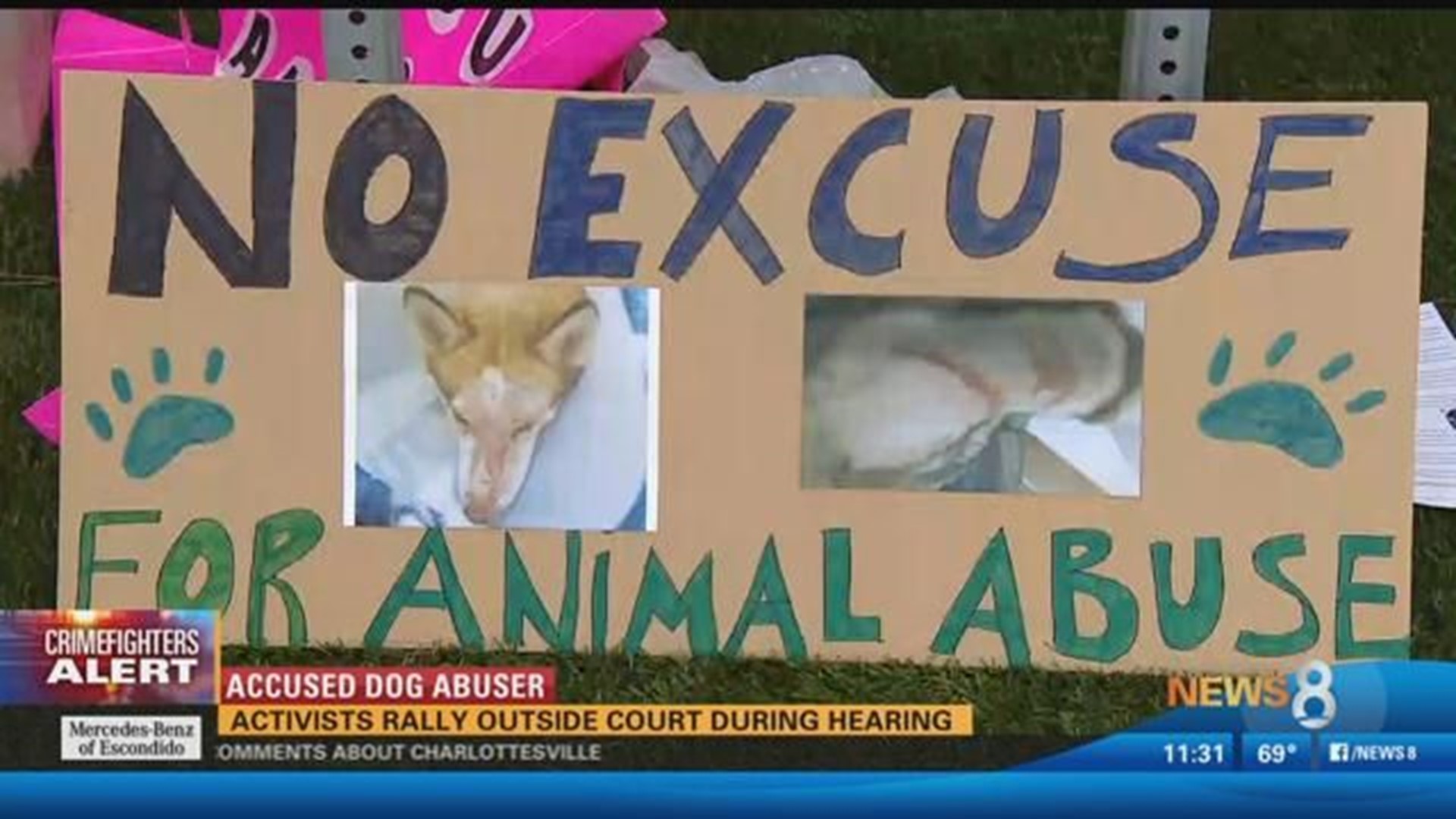 Accused Dog Abuser: Demonstrators say no excuse for animal abuse 