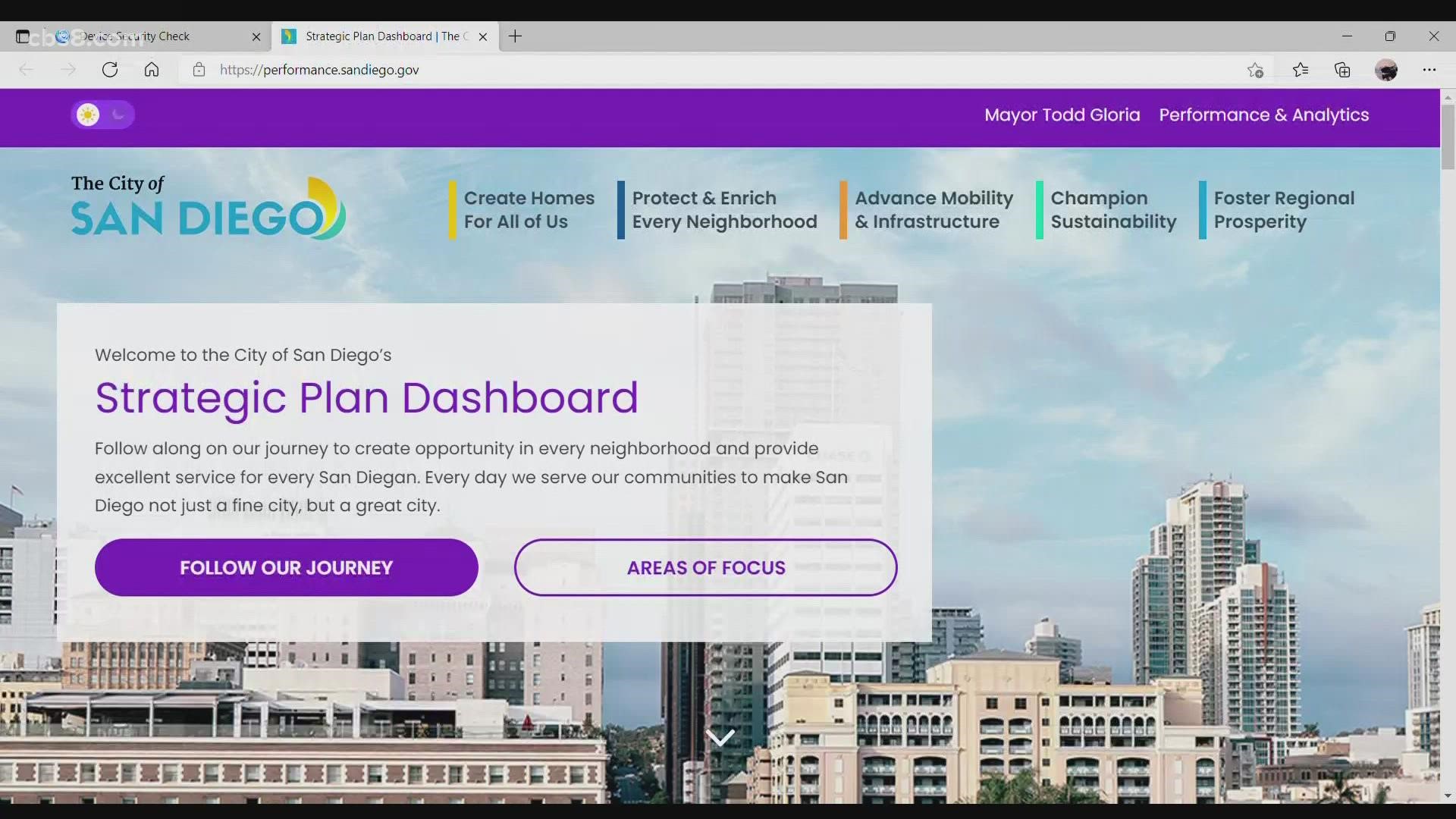 Mayor Gloria and San Diego's Chief Innovation Officer Kirby Brady also launched an interactive dashboard to track those changes outlined in the plan.