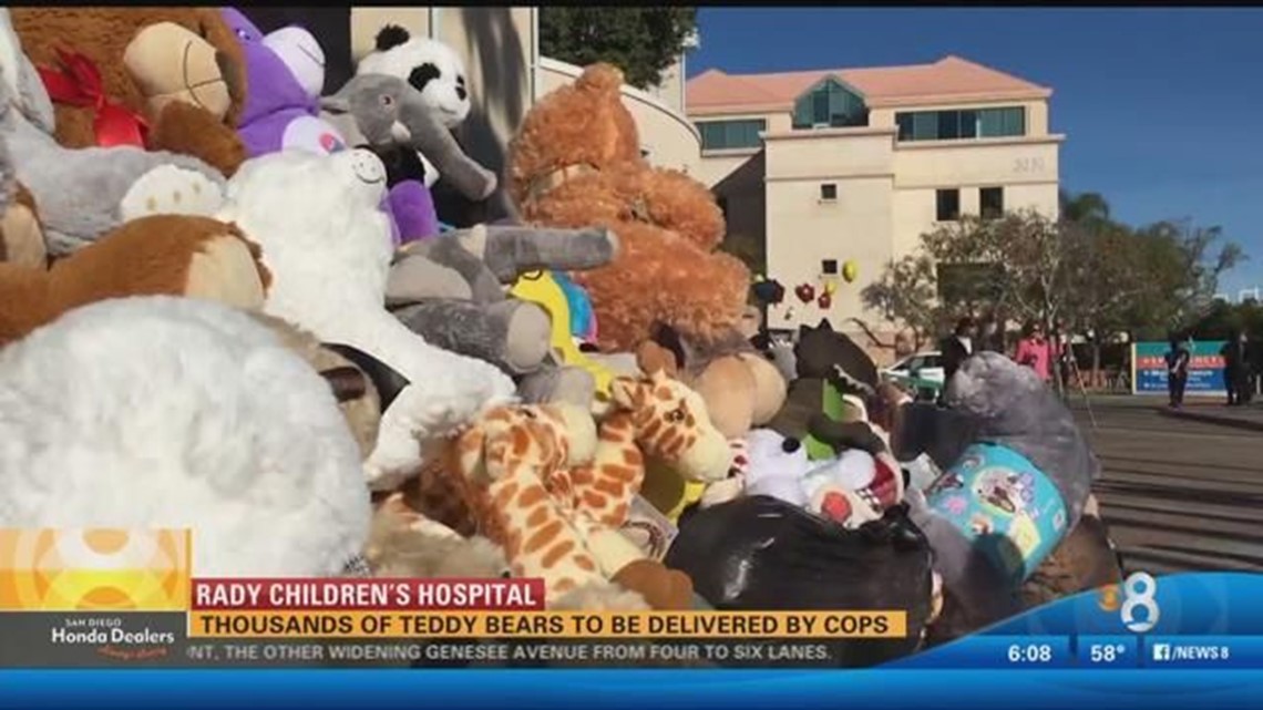 Police deliver teddy bears to Rady Children's Hospital | cbs8.com
