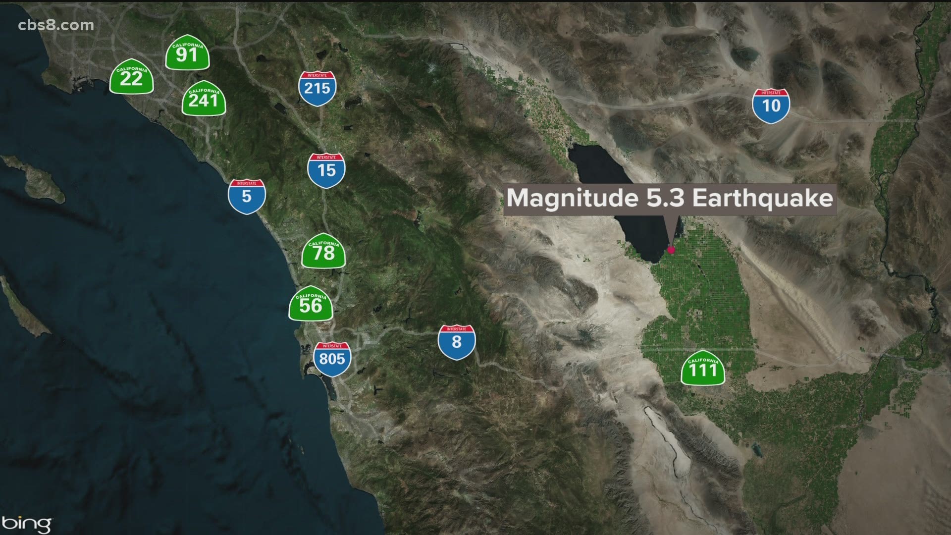 More than 40 earthquakes ranging in magnitude of 2.5 to 5.3 were reported near El Centro and could be felt as far away as San Diego County and Arizona.