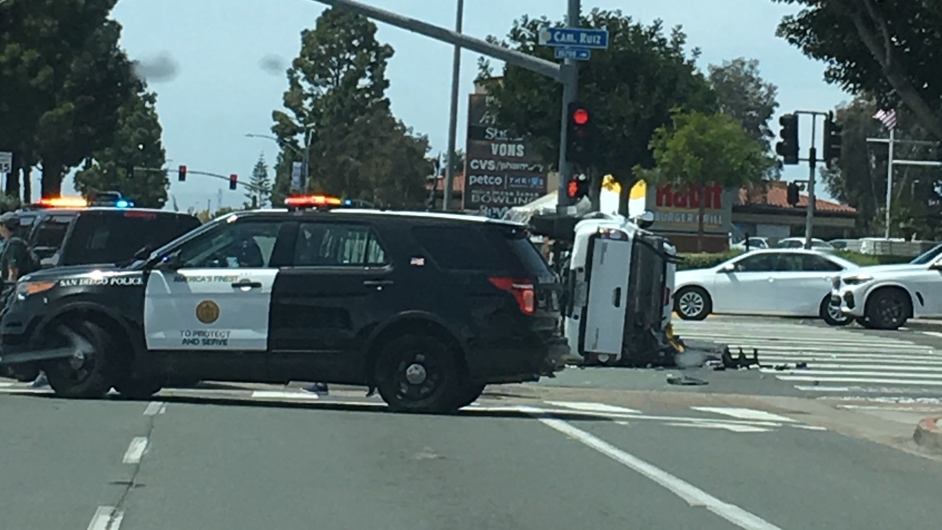Mira Mesa rollover crash near Mira Mesa Boulevard and Camino Ruiz