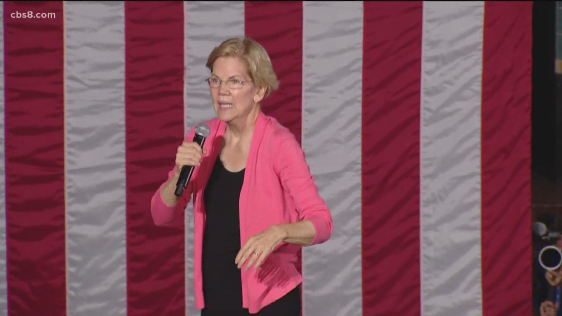 The event marked Warren's first visit to San Diego County since formally launching her campaign in February.