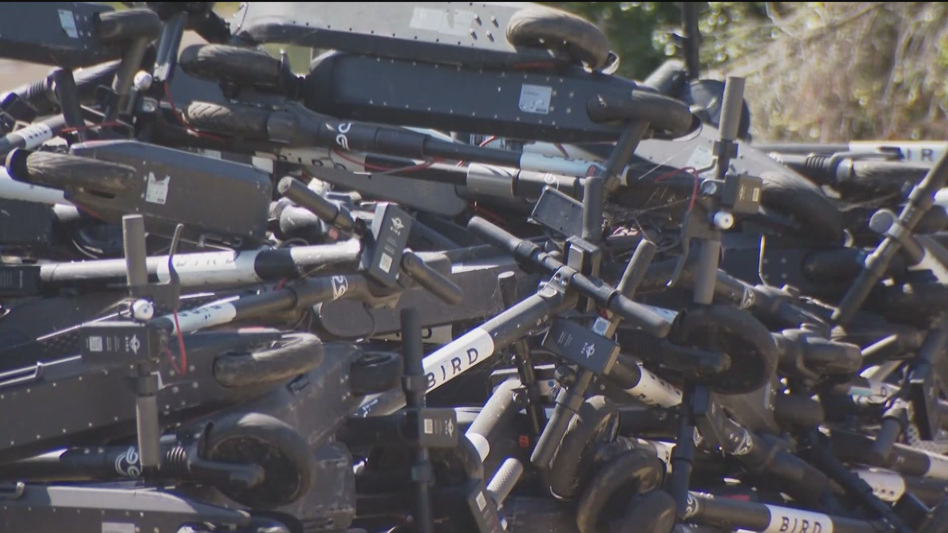 Dockless scooters take over Spring Valley junkyard