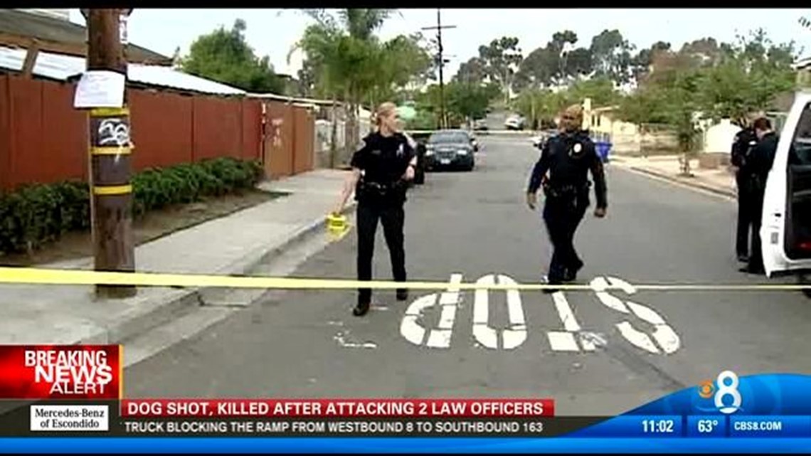 Dog shot, killed after attacking 2 law officers | cbs8.com