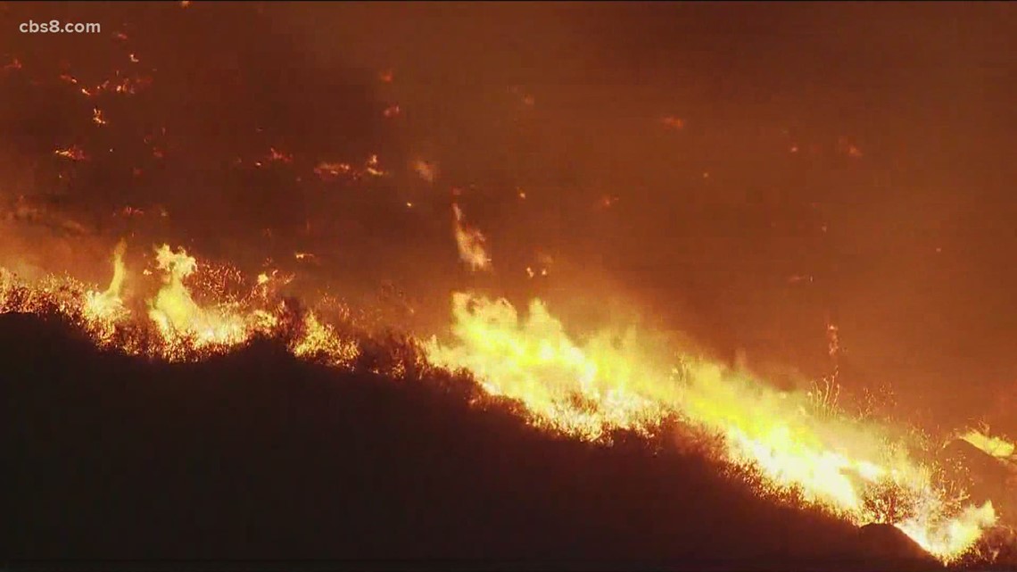 Evacuations underway due to brush fire in El Cajon | cbs8.com