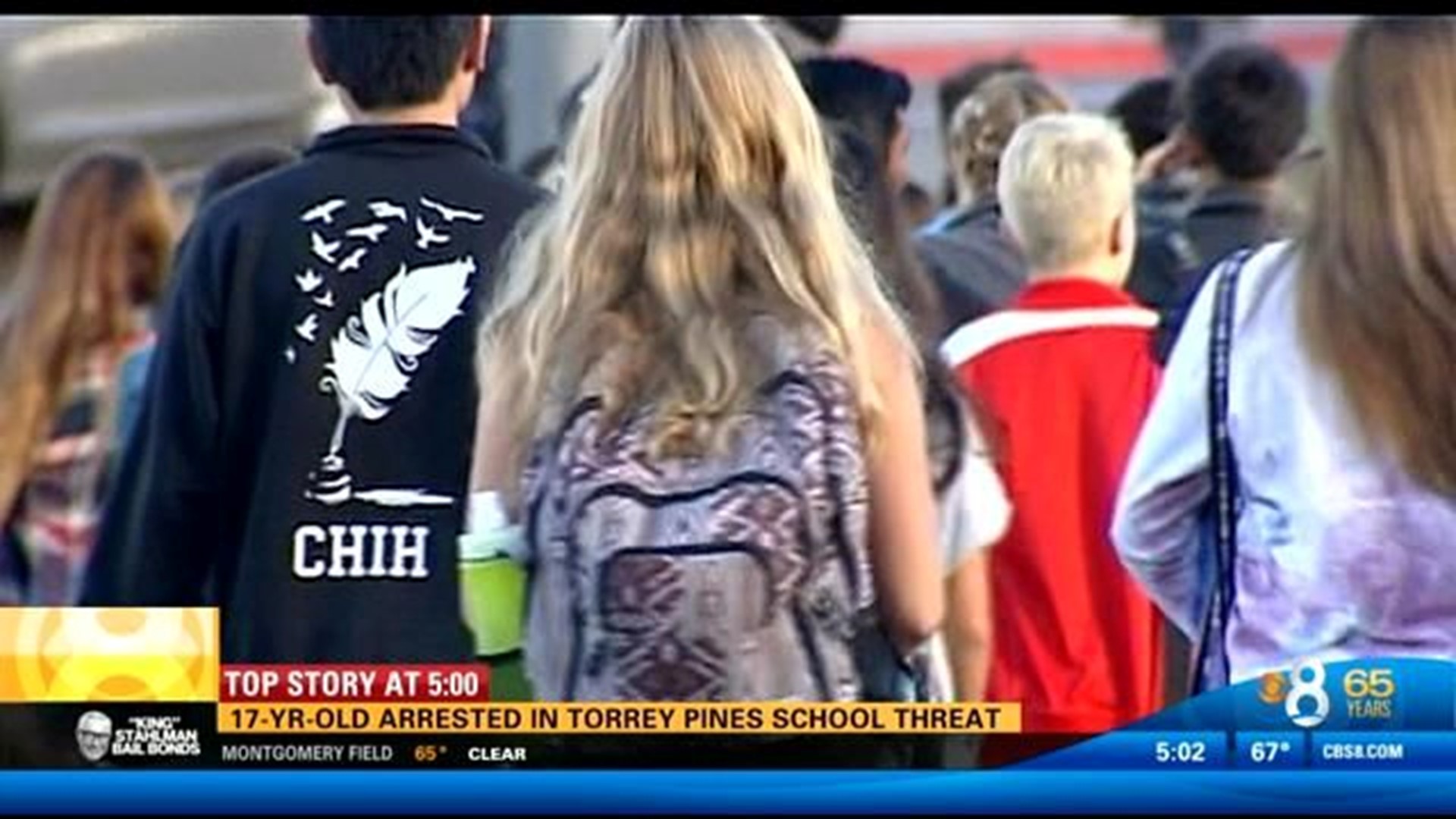 Teen suspect arrested in online threat to local school | cbs8.com