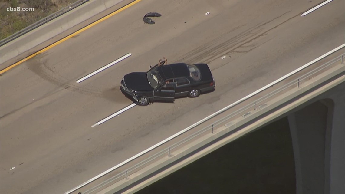 High speed pursuit ends in crash on SR 52 eastbound in Santee | cbs8.com