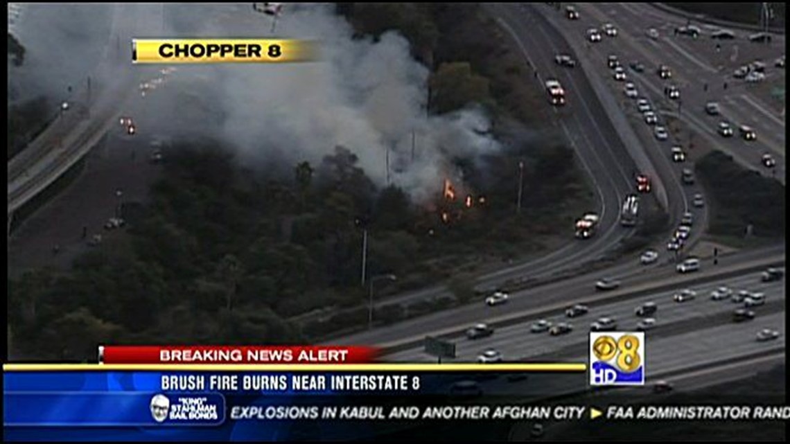 Fire crews contain brush fire near San Diego State