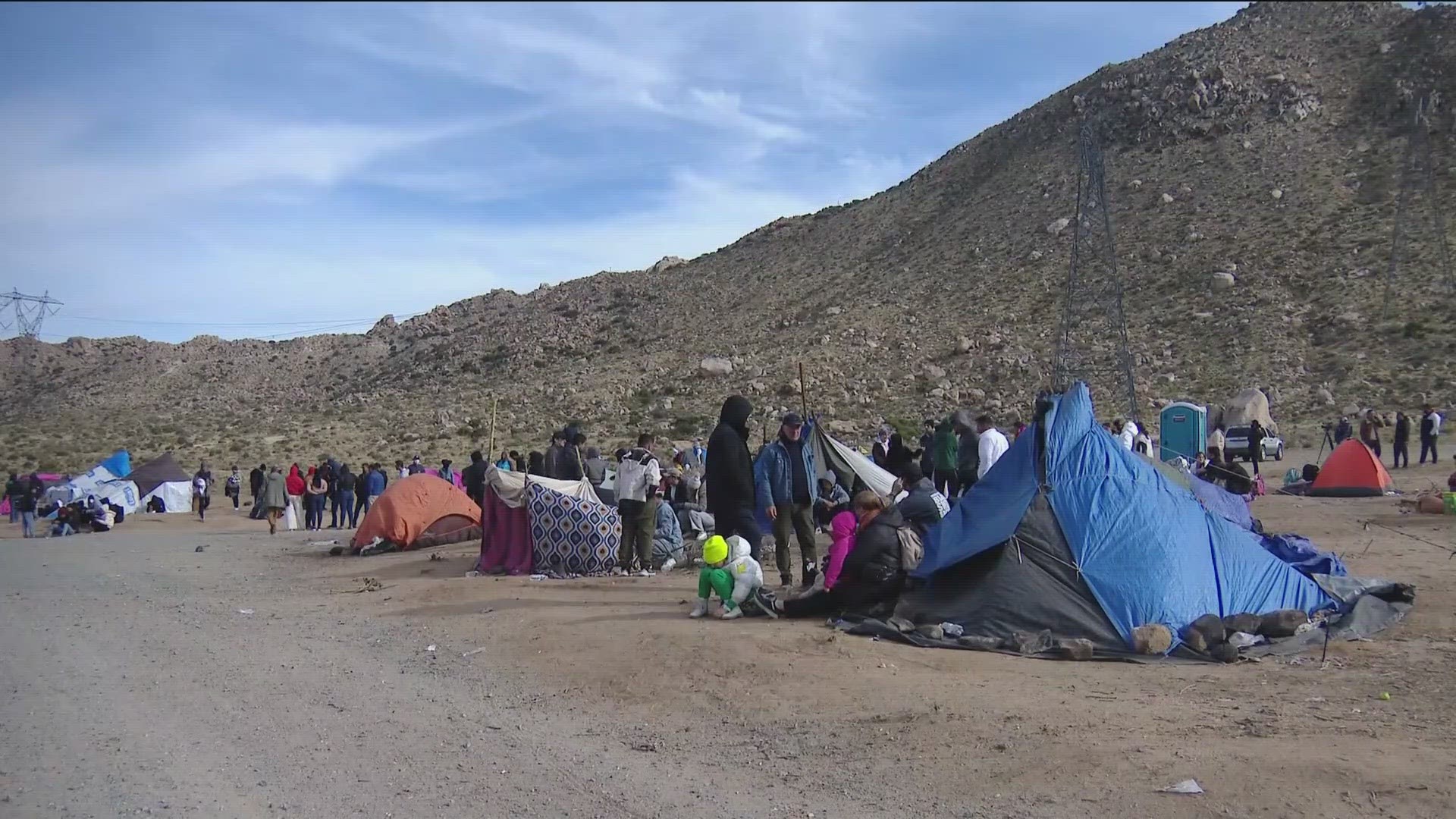 Hundreds of migrants are arriving every day in the far East County area where temperatures are expected to start dropping below freezing at night.