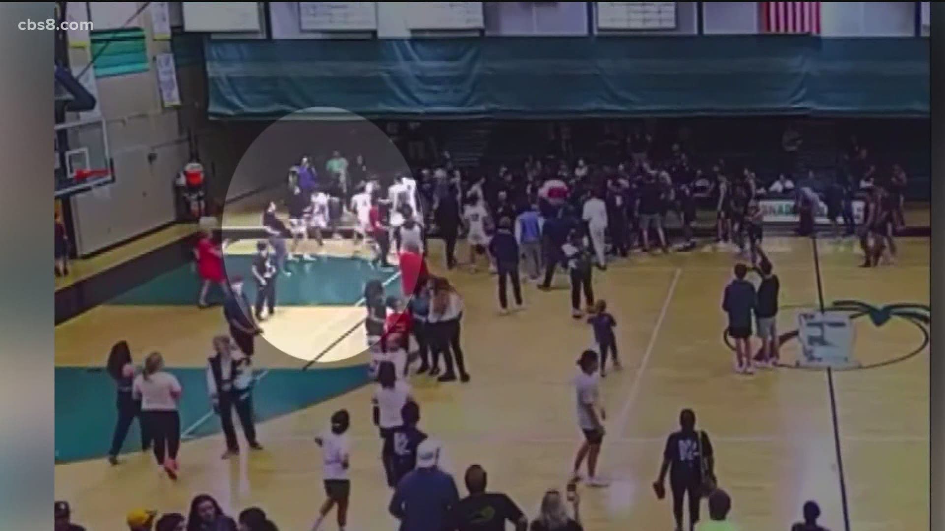 After a playoff basketball game between Orange Glen and Coronado, tortillas were thrown in the direction of Orange Glen High School athletes.