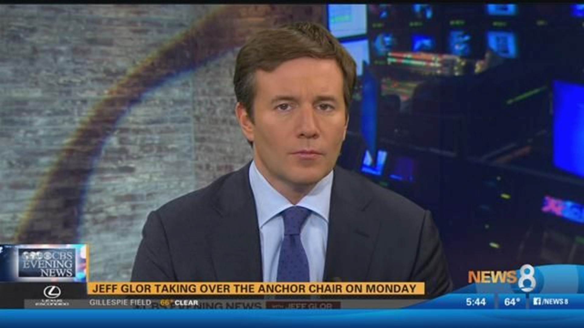 CBS Evening News Jeff Glor takes over the anchor chair on Monday