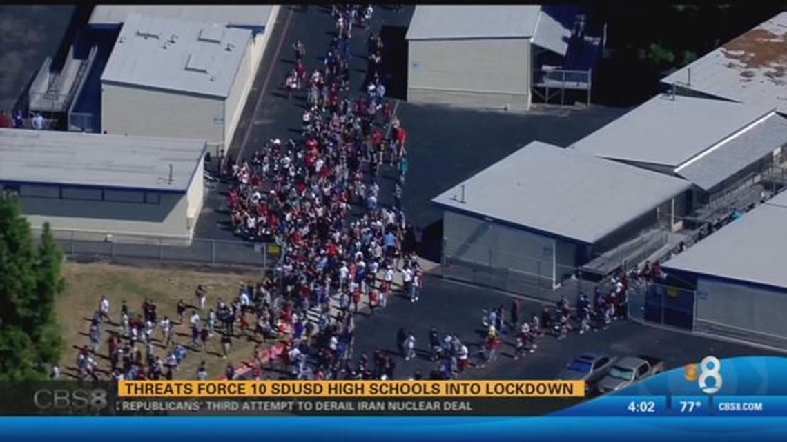 Threats force 10 SDUSD high schools into lockdown | cbs8.com