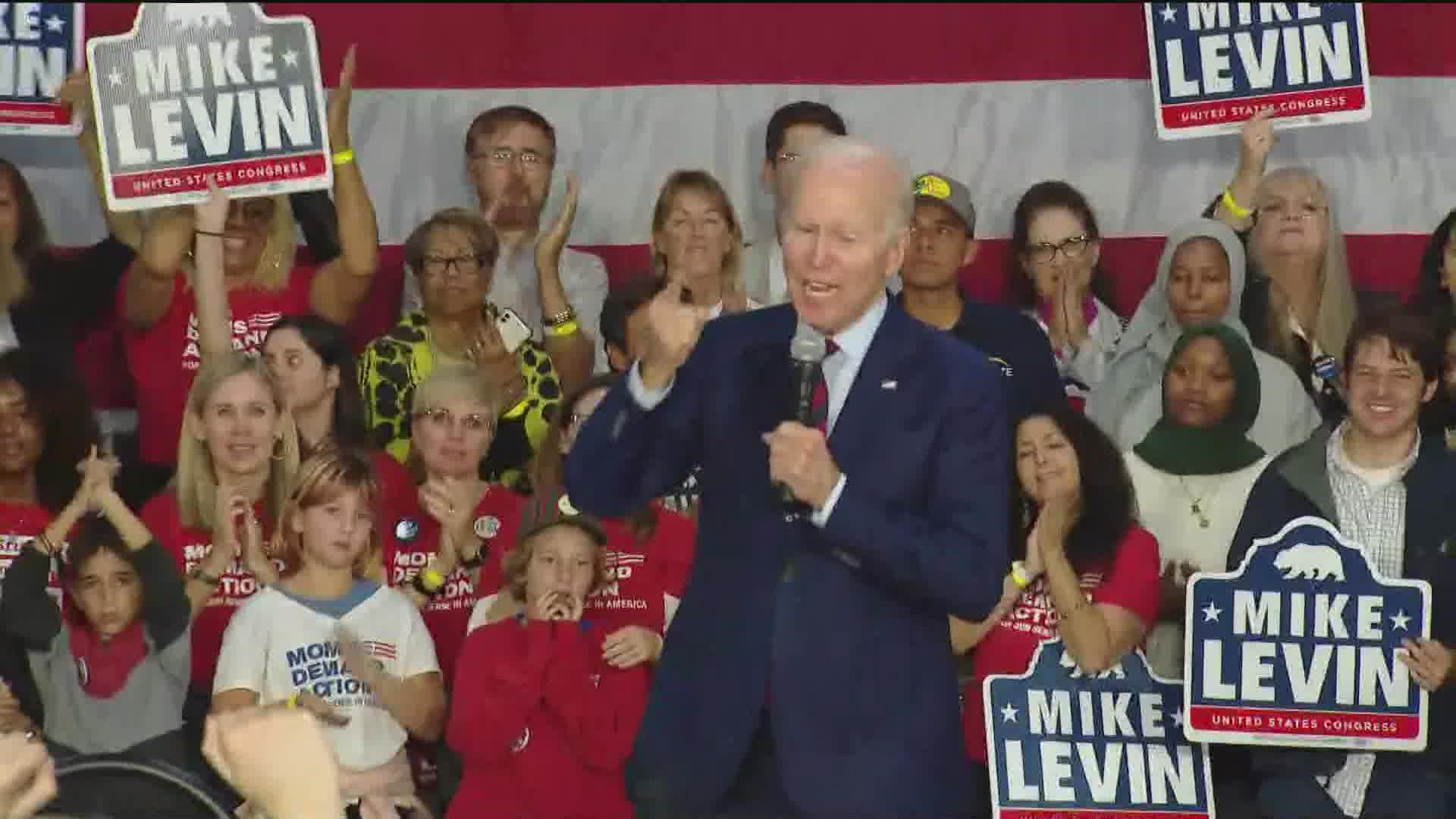 Biden will spend two days in San Diego, part of a four-state campaign swing for Democrats in tight races just days away from Election Day.
