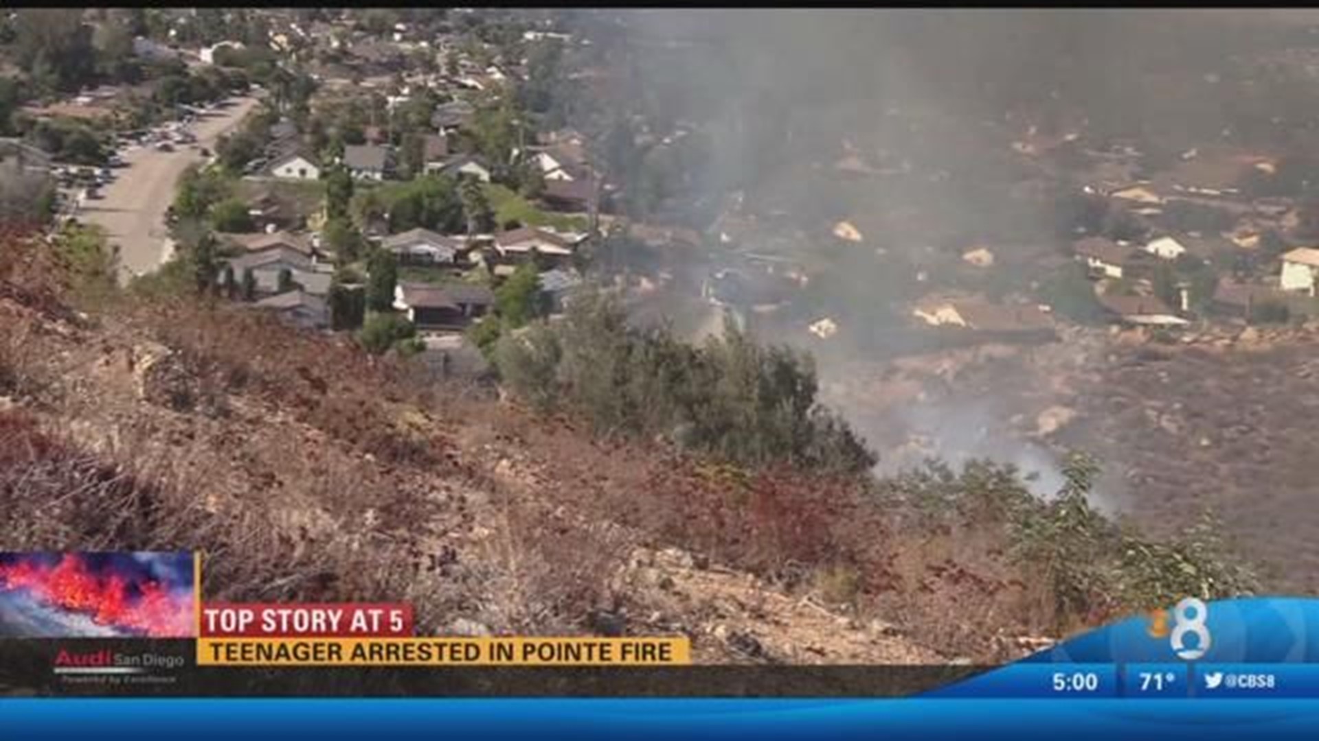 Teen arrested for allegedly starting Spring Valley brush fire | cbs8.com