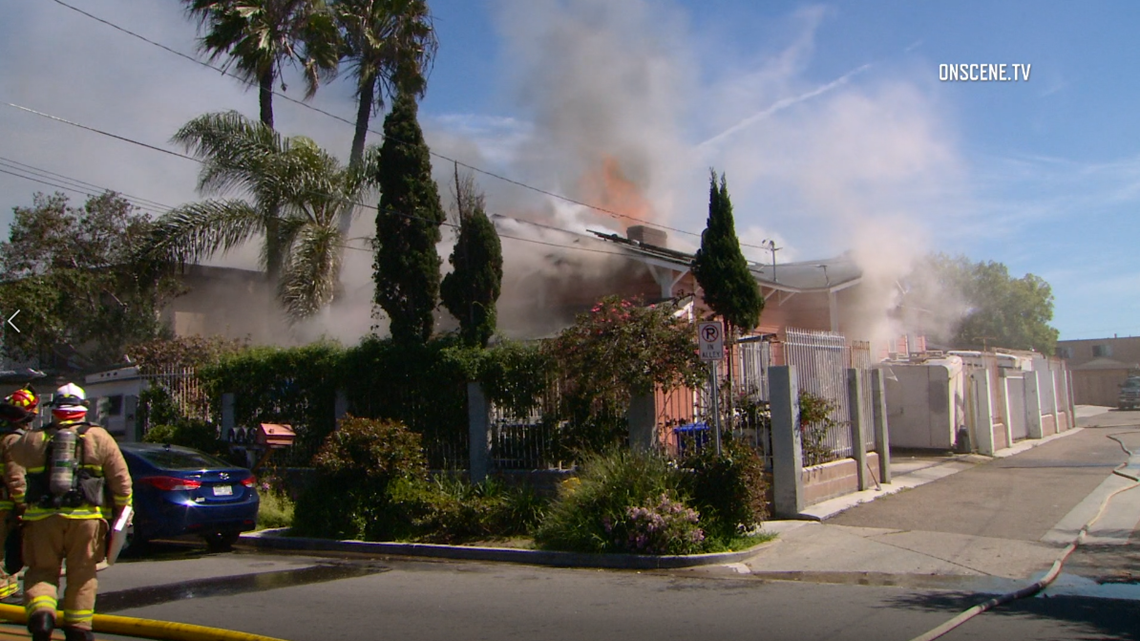 Fire tears through home, 2 apartment buildings in Oceanside | cbs8.com