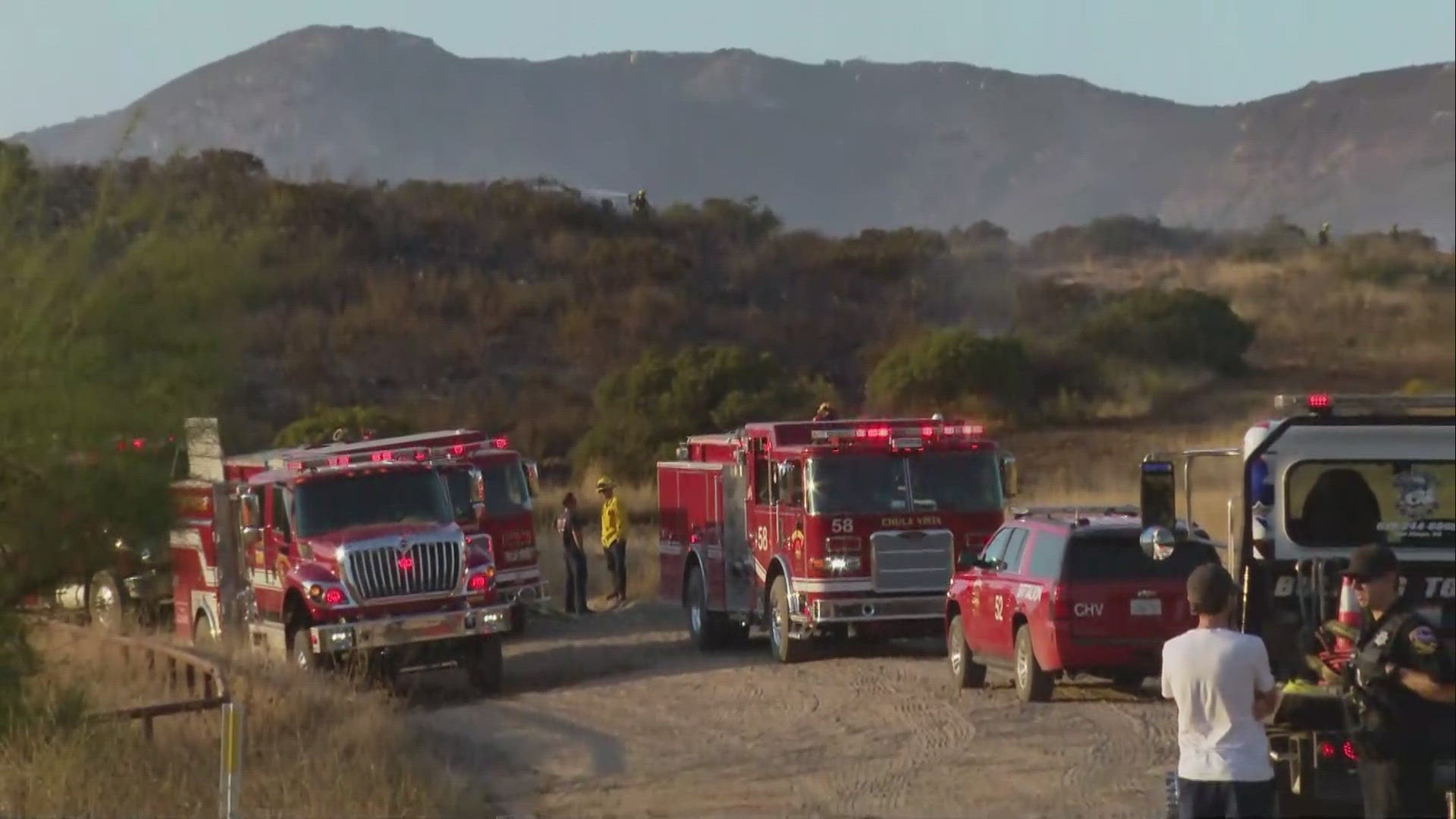 By 6:30 p.m., the fire had grown from a half acre to over 15 acres according to San Diego Sheriff.
