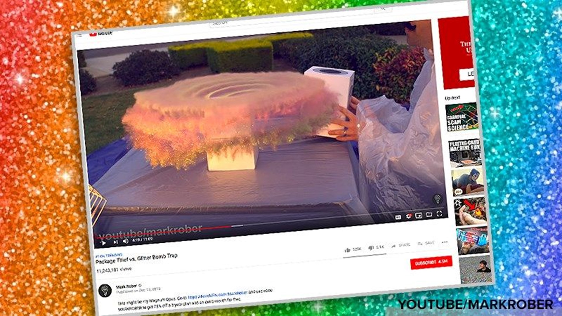VIDEO YouTube star targets porch pirates with epic glitter bomb