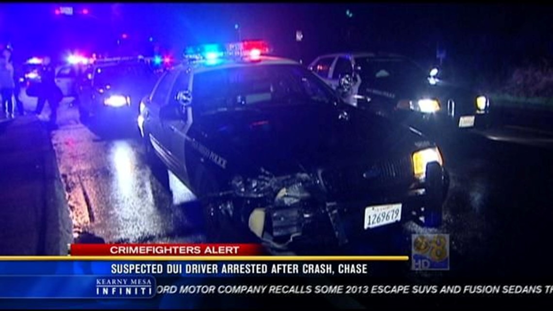 Suspected DUI driver arrested after crashing into police car | cbs8.com