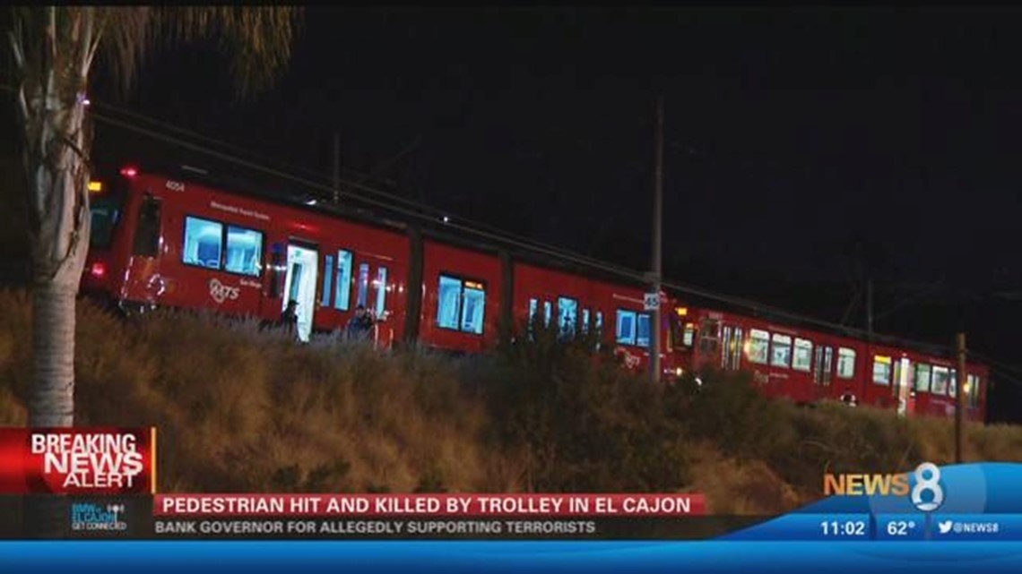 Pedestrian killed after being struck by trolley in El Cajon | cbs8.com