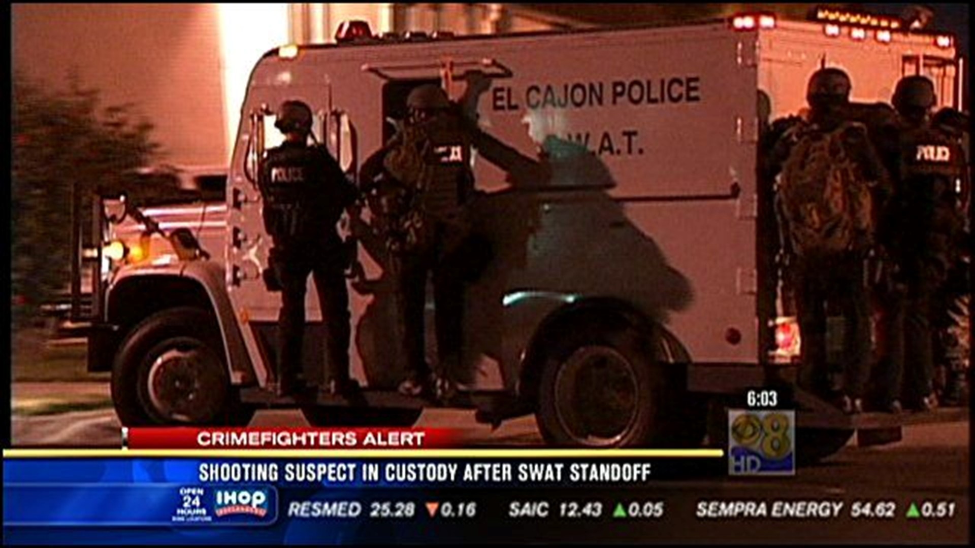Shooting suspect in custody after SWAT standoff | cbs8.com