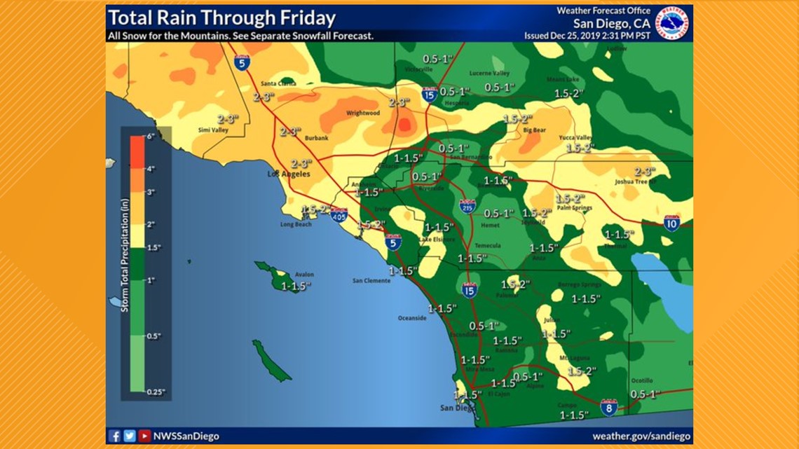 More rain due for San Diego Christmas night | cbs8.com