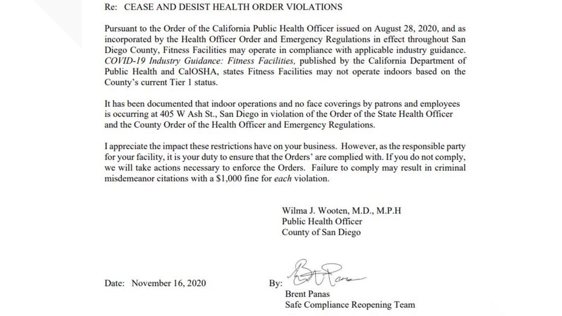 These are the San Diego County businesses receiving cease and desist orders