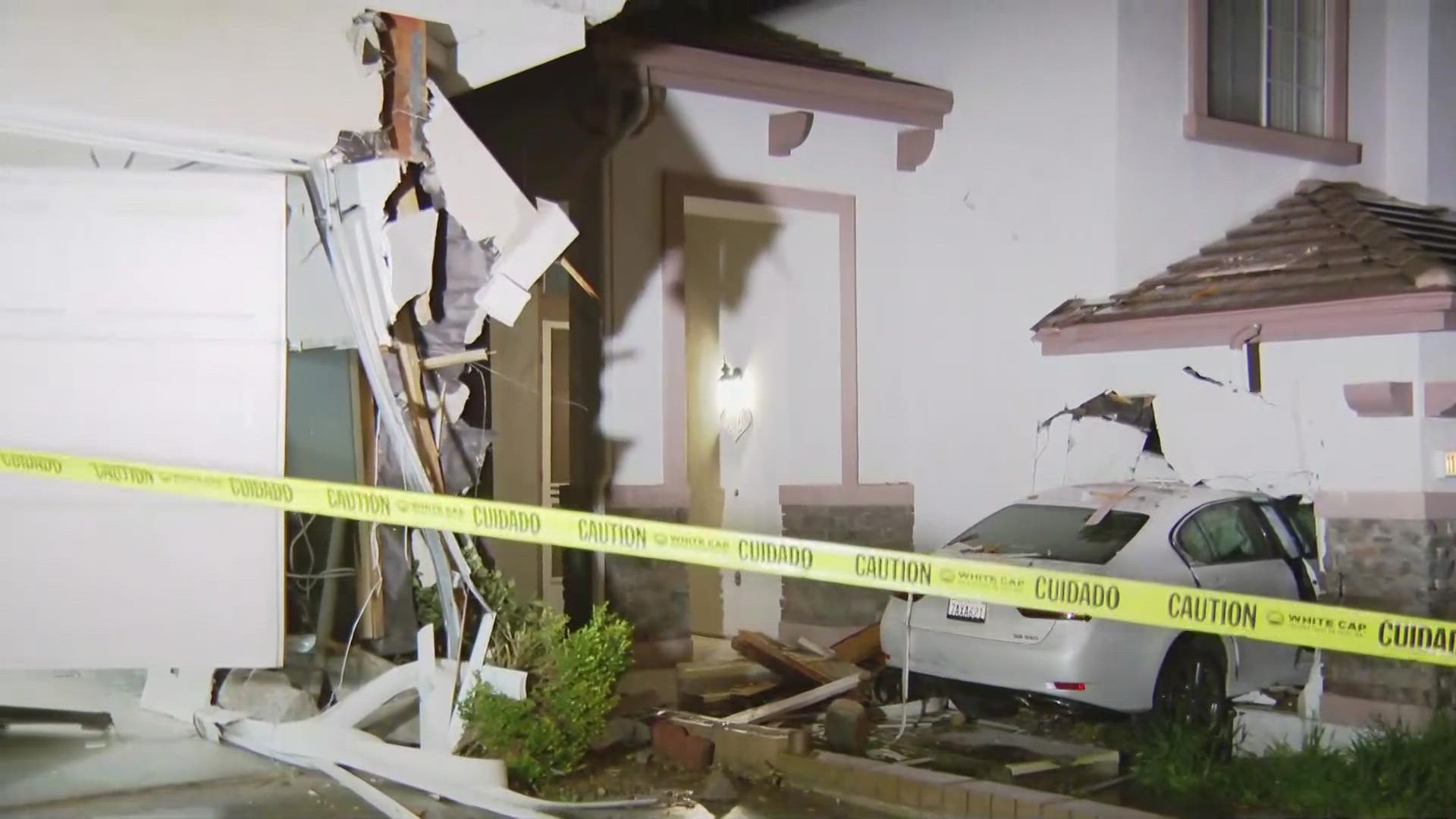 Driver Injured After Crashing Through Second Story of Calif. Home