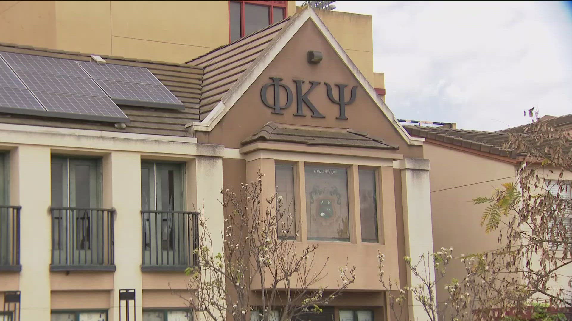 Lars Larsen suffered third-degree burns from a skit, he says, that the fraternity members made him do.
