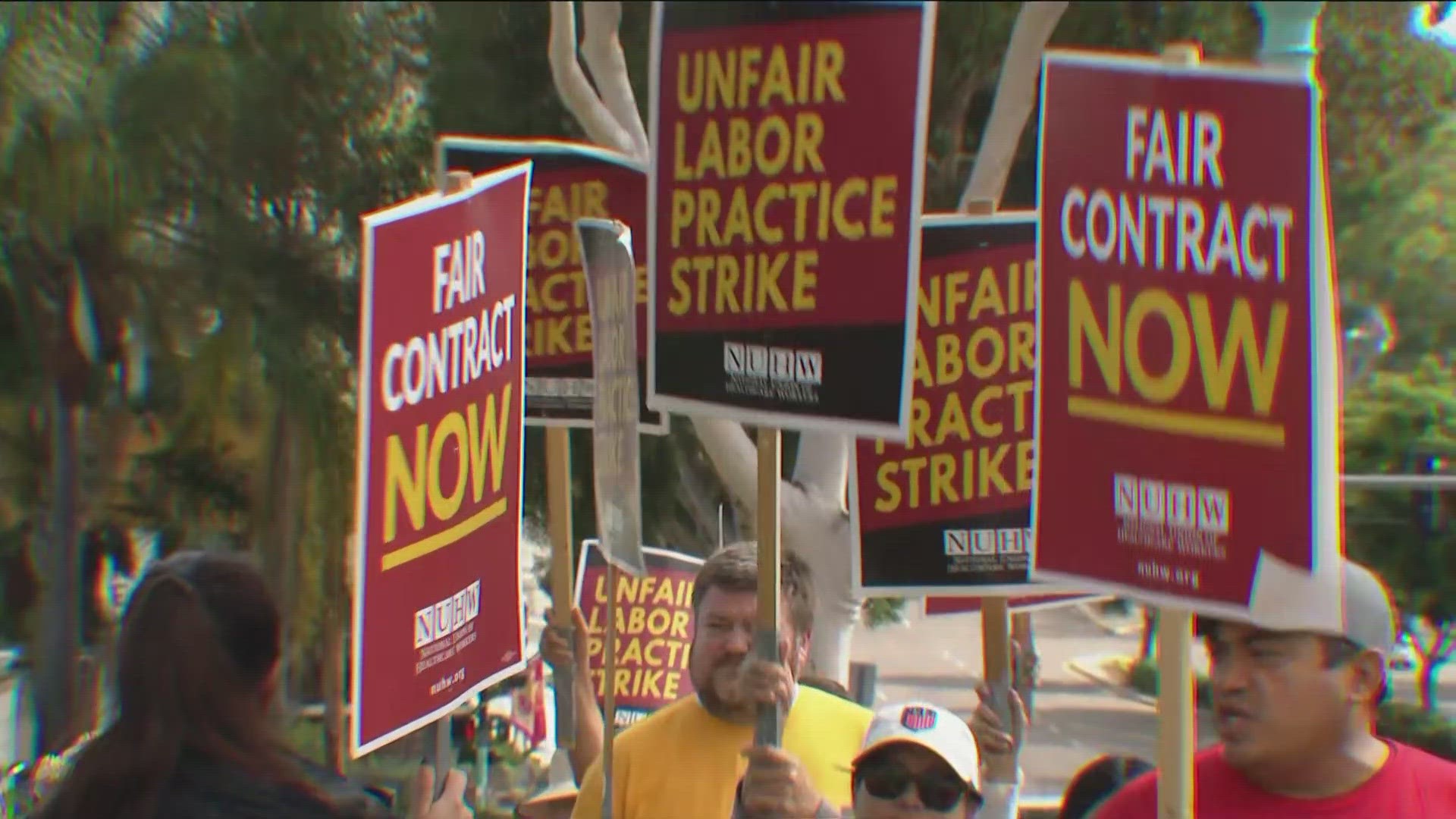 Pharmacists and lab workers hit the picket line on Monday, saying executives insist on maintaining low wages.