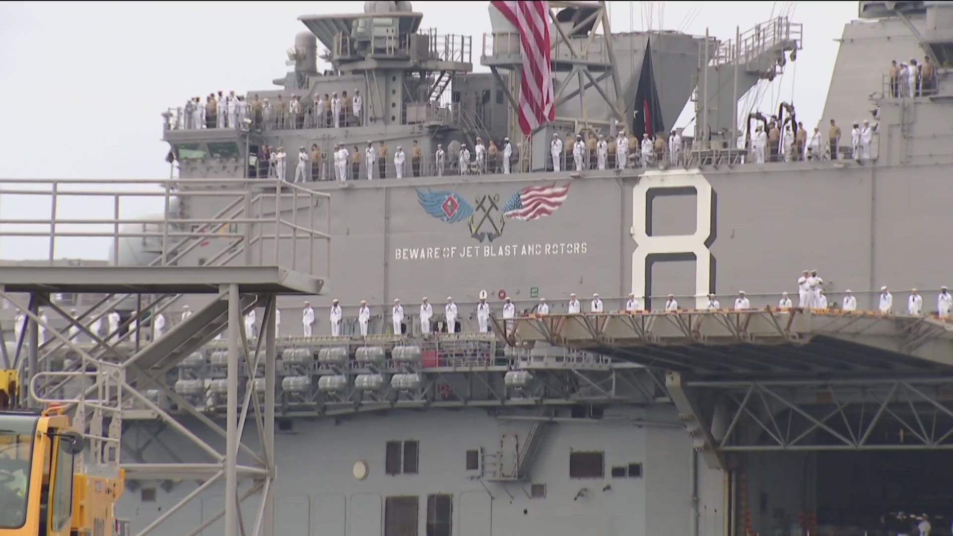 USS Makin Island, USS Anchorage, and USS John P. Murtha returned to San Diego after a 7-month deployment.