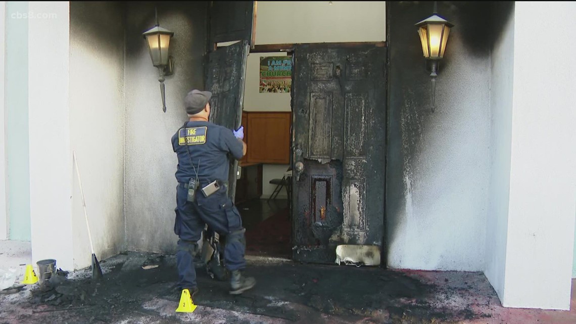 Former parishioner arrested for arson after church catches fire | cbs8.com