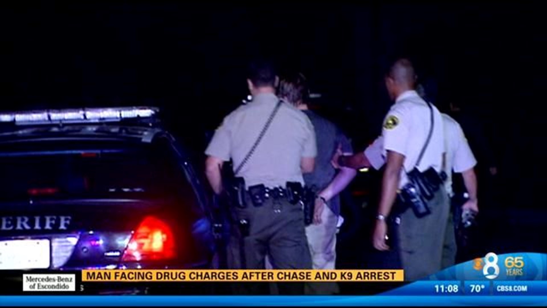 Man facing drug charges after chase and K9 arrest | cbs8.com