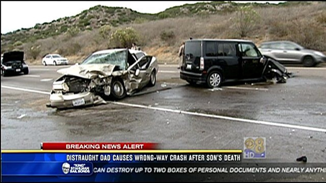 Distraught father causes wrongway crash hours after son's death