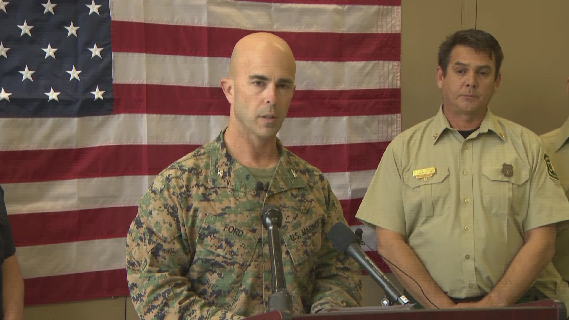 The 3rd Marine Aircraft Wing gives an update on efforts following the helicopter crash and deaths of five Marines with Marine Heavy Helicopter Squadron 361.