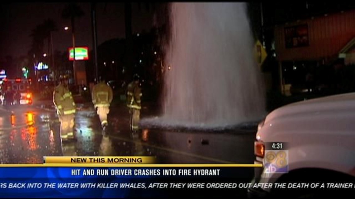 Hit And Run Driver Crashes Into Fire Hydrant 2008