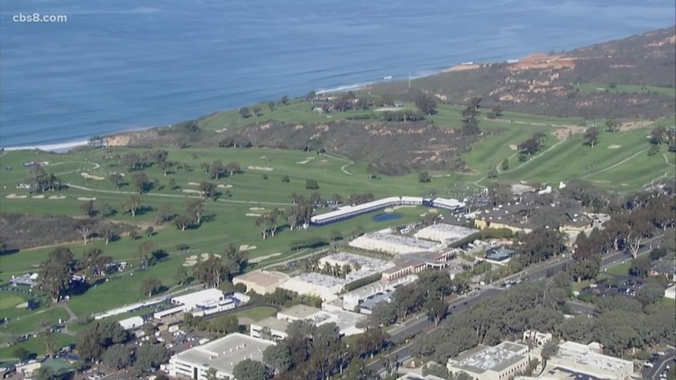 Above Torrey Pines Golf Course for the Farmers Insurance Open PGA tournament