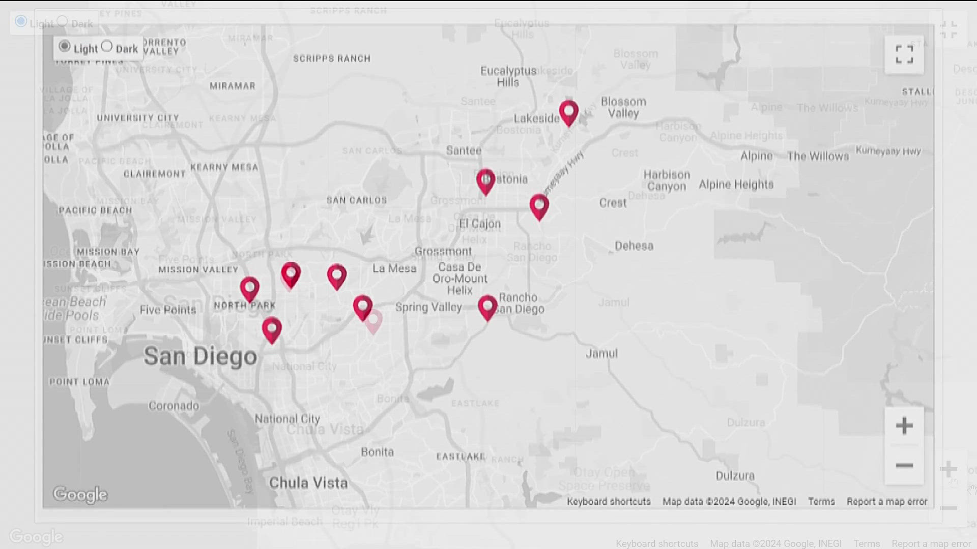 According to SDG&E, at its peak, there were 14,000 customers without power, mostly in East County.