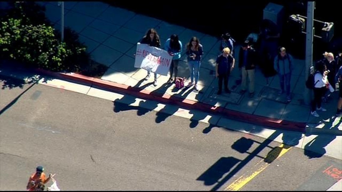 Students walk out of San Diego schools to protest gun violence | cbs8.com