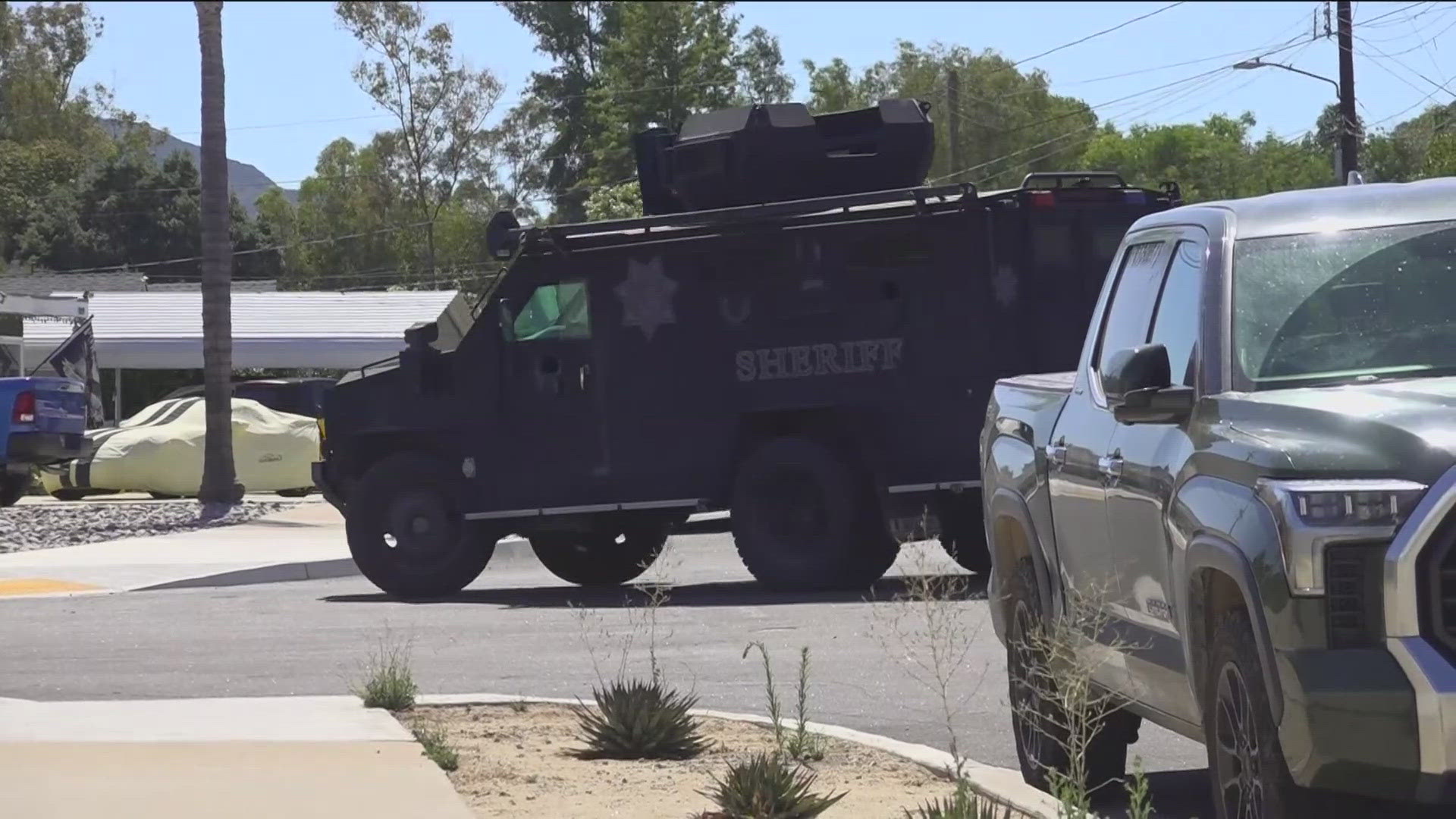 A SWAT standoff is underway in Santee on Sunday.