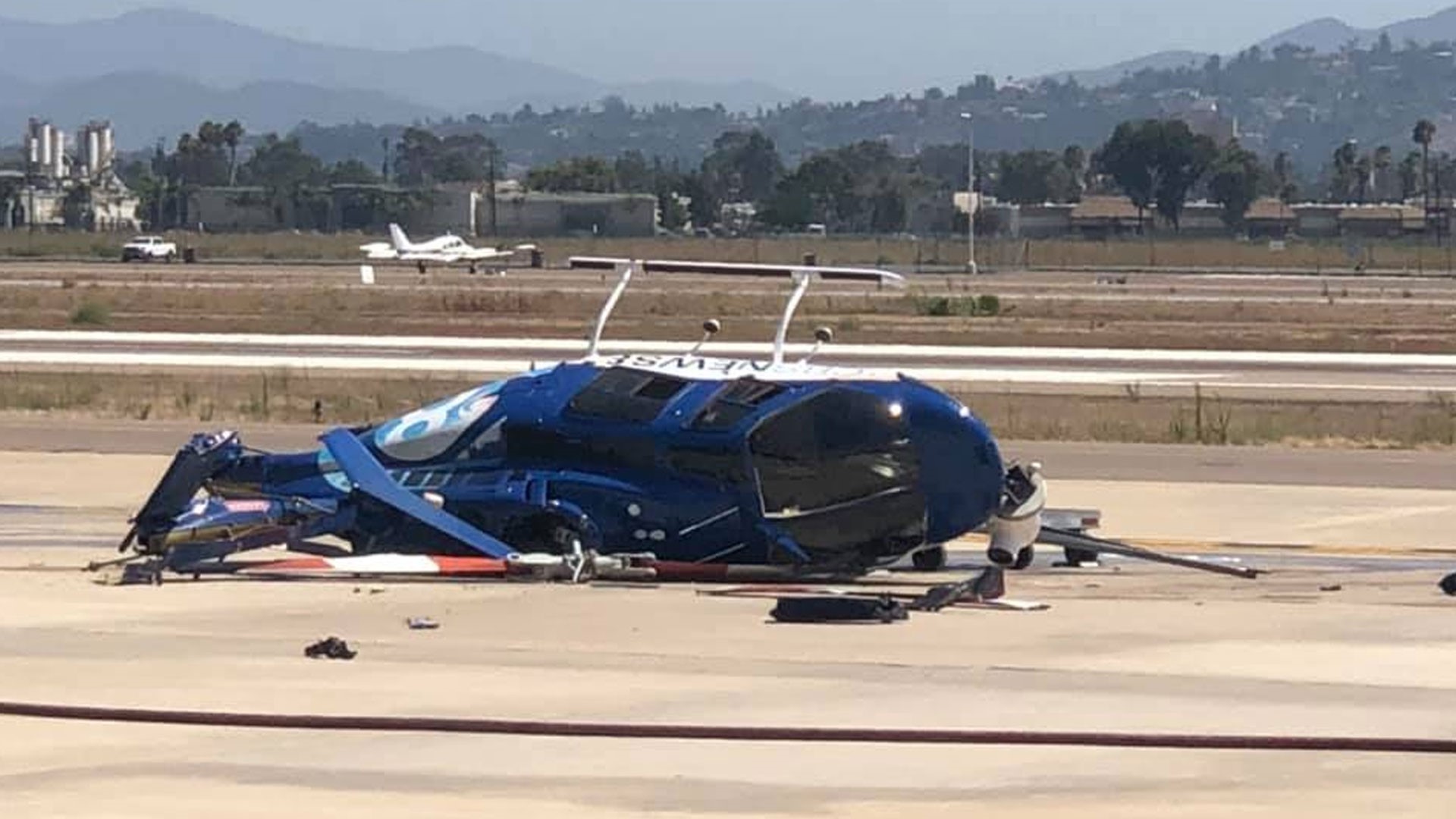 San Diego news helicopter crash landing at Gillespie Field