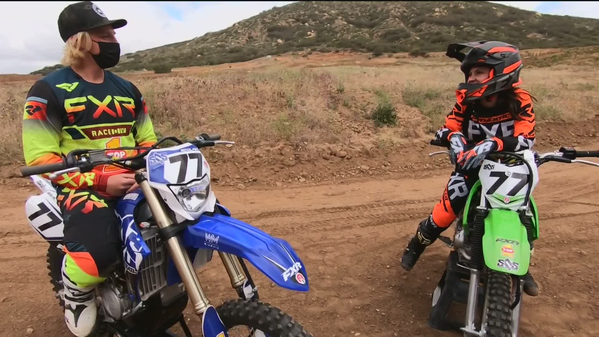 Jenny is out for dirt bike redemption at Sedlak Offroad School after falling while riding during a segment in 2020.